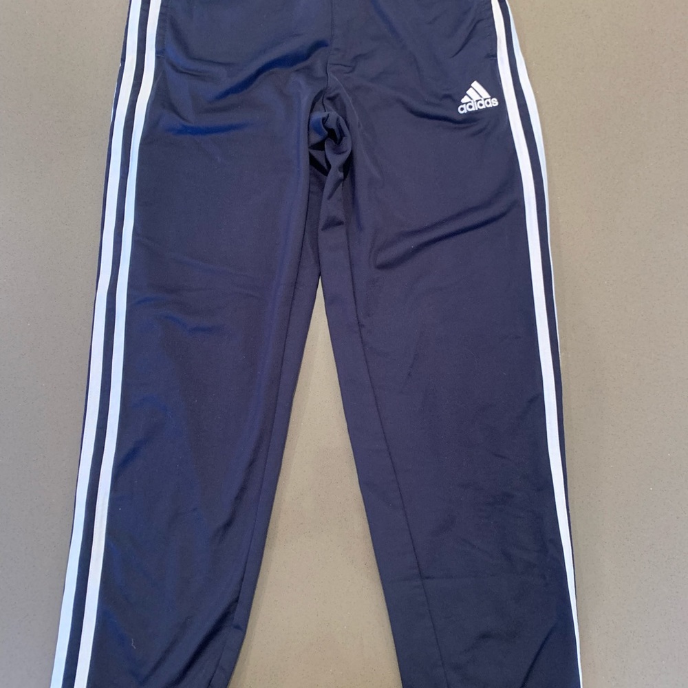 Boys Adidas triple stripe joggers